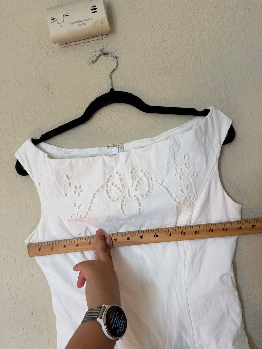 House of CB Lauren White Cotton Broderie Anglaise Boat Neck NWOT size M - Picture 11 of 11
